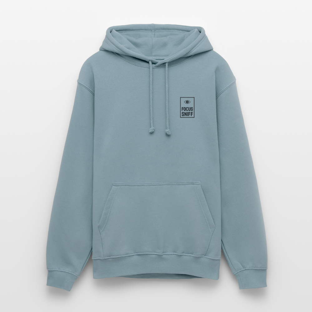 Unisex Hoodie Stonewash-Blau - Oversized Hoodie mit Kängurutasche, Drawstring und weichem 280g Fleece-Innenfutter in blauer Farbe