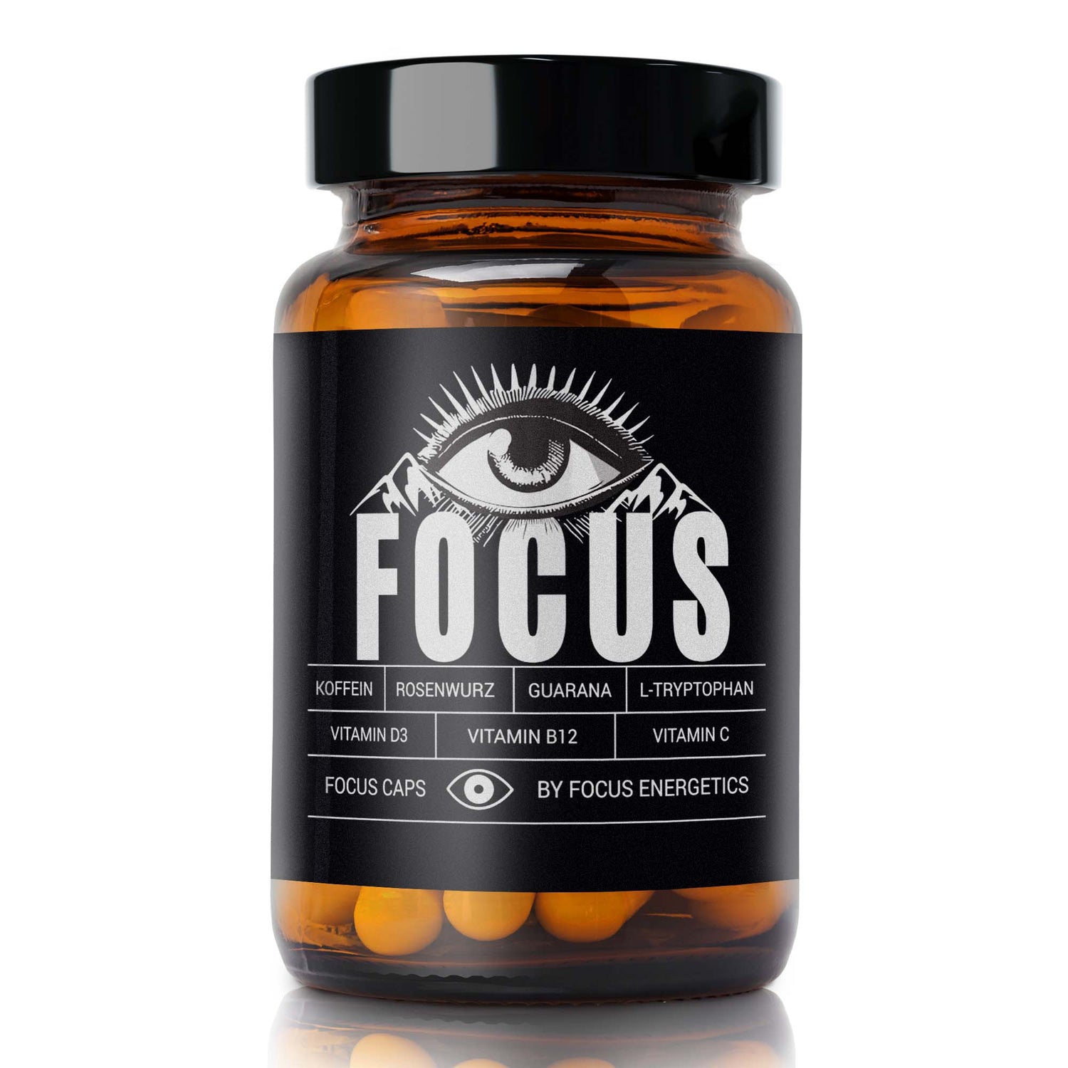 Focus Caps 60er Pack - Kapseln mit Focus Sniff Branding in hochwertiger Behältnis für natürliche Konzentration und Wachheit